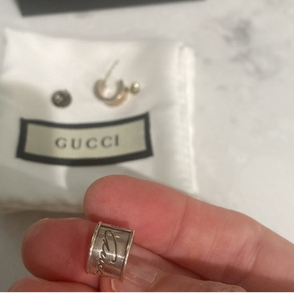 GUCCI EARRINGS Silver Flora Design - Picture 7 of 9